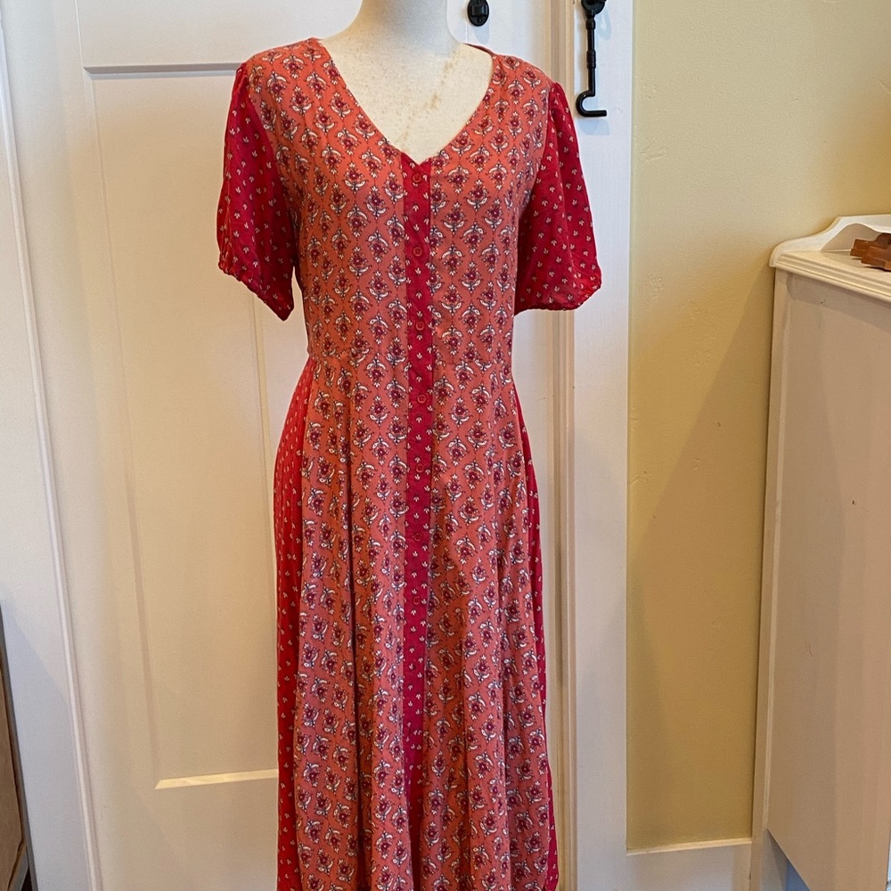 Sharagano floral button up dress size 8 - Picture 8 of 9